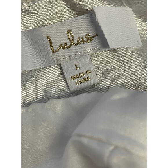 LULU'S SZ L White True Excellence Bustier Off-The-Shoulder Maxi Dress NEW B118 - Picture 7 of 9